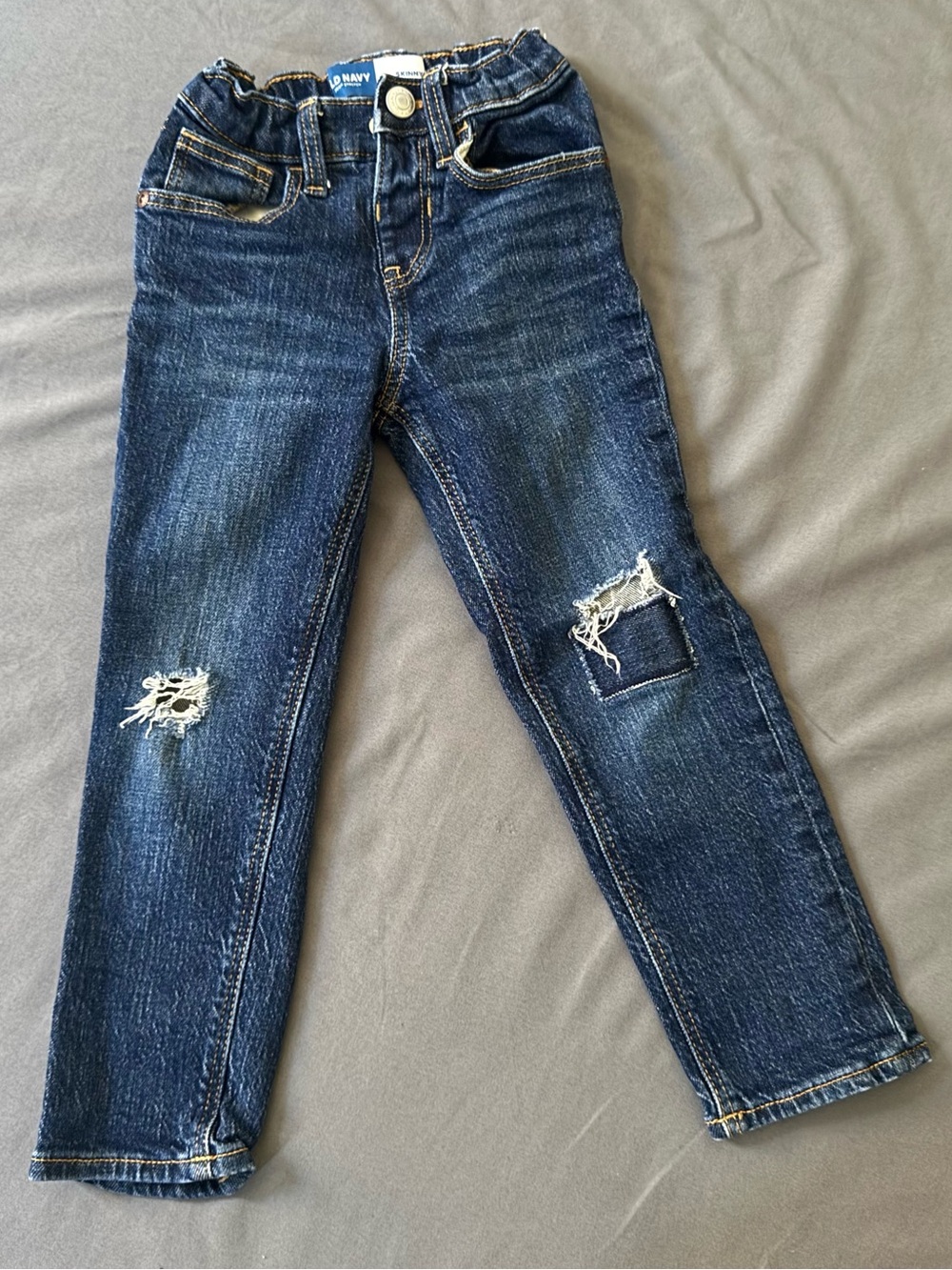 Old Navy Medium Wash Skinny Ripped Jeans